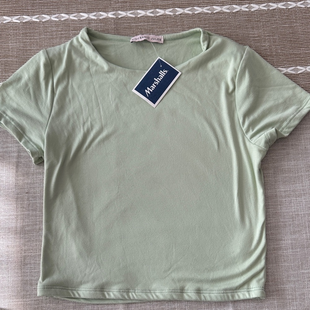 Sincerely Jules Light Green Short Sleeve Tee